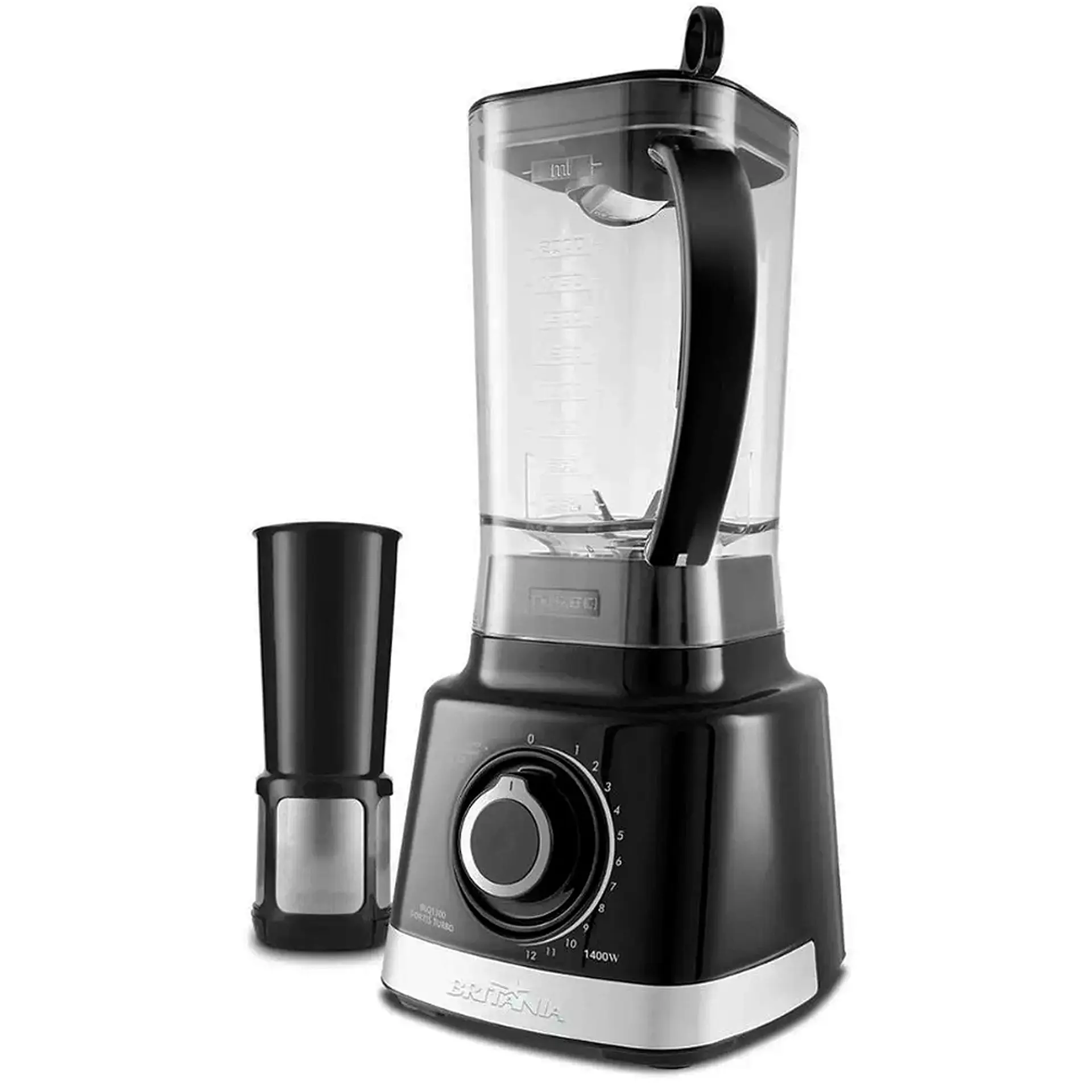 Liquidificador Britânia Fortis Turbo 2L 12 Velocidades 1400W Filtro BLQ1300 - Preto - 110 Volts