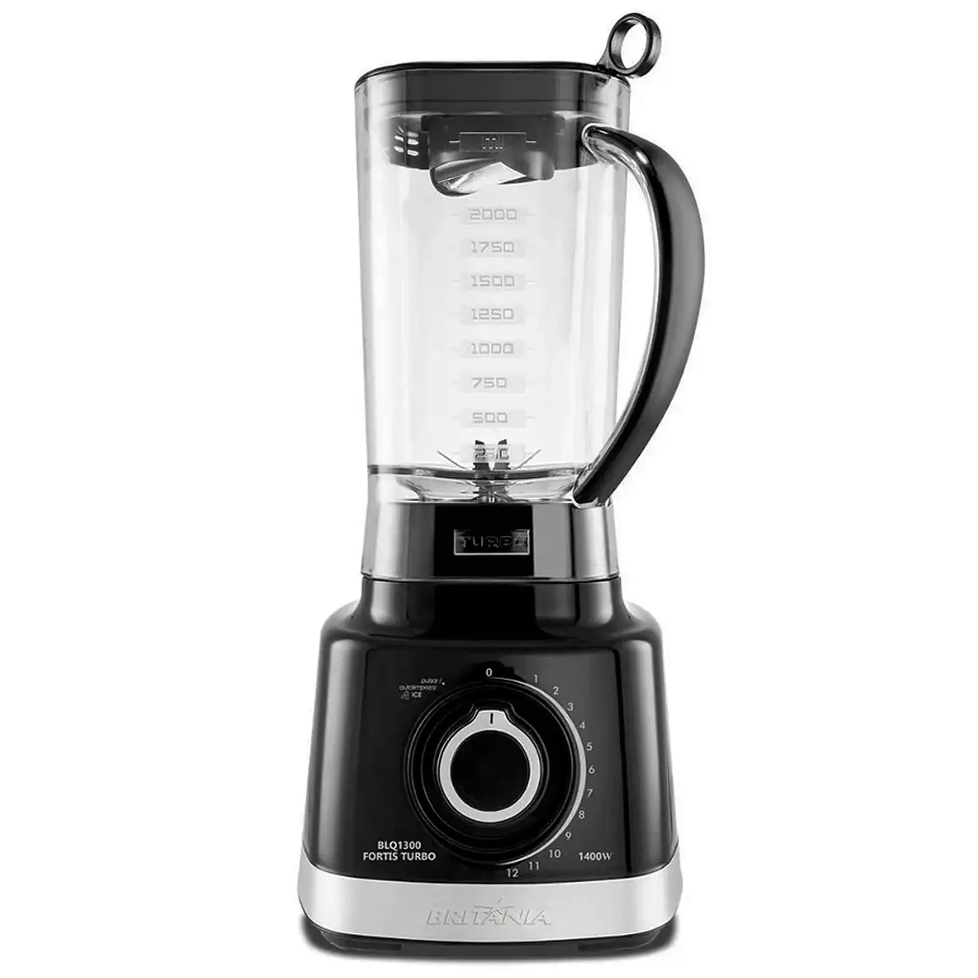 Liquidificador Britânia Fortis Turbo 2L 12 Velocidades 1400W Filtro BLQ1300 - Preto - 110 Volts