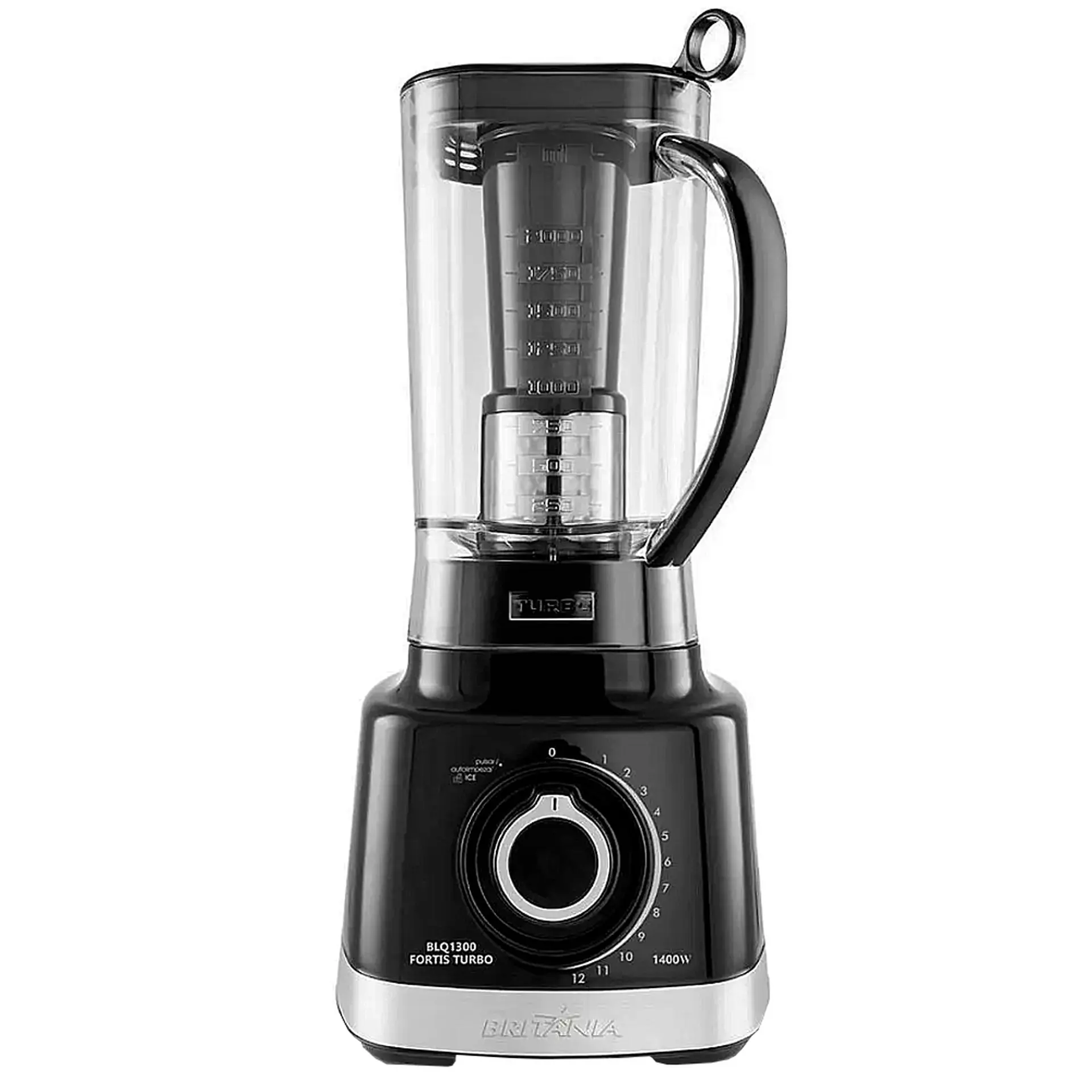 Liquidificador Britânia Fortis Turbo 2L 12 Velocidades 1400W Filtro BLQ1300 - Preto - 110 Volts