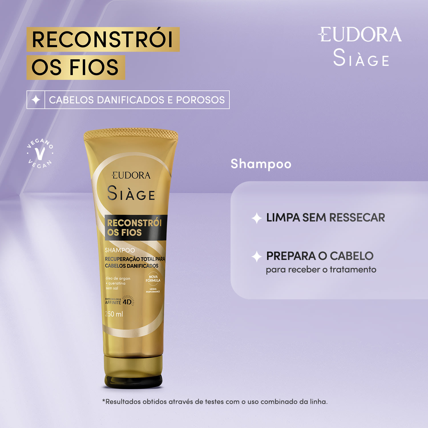 Shampoo Siàge Reconstrói Os Fios 400ml