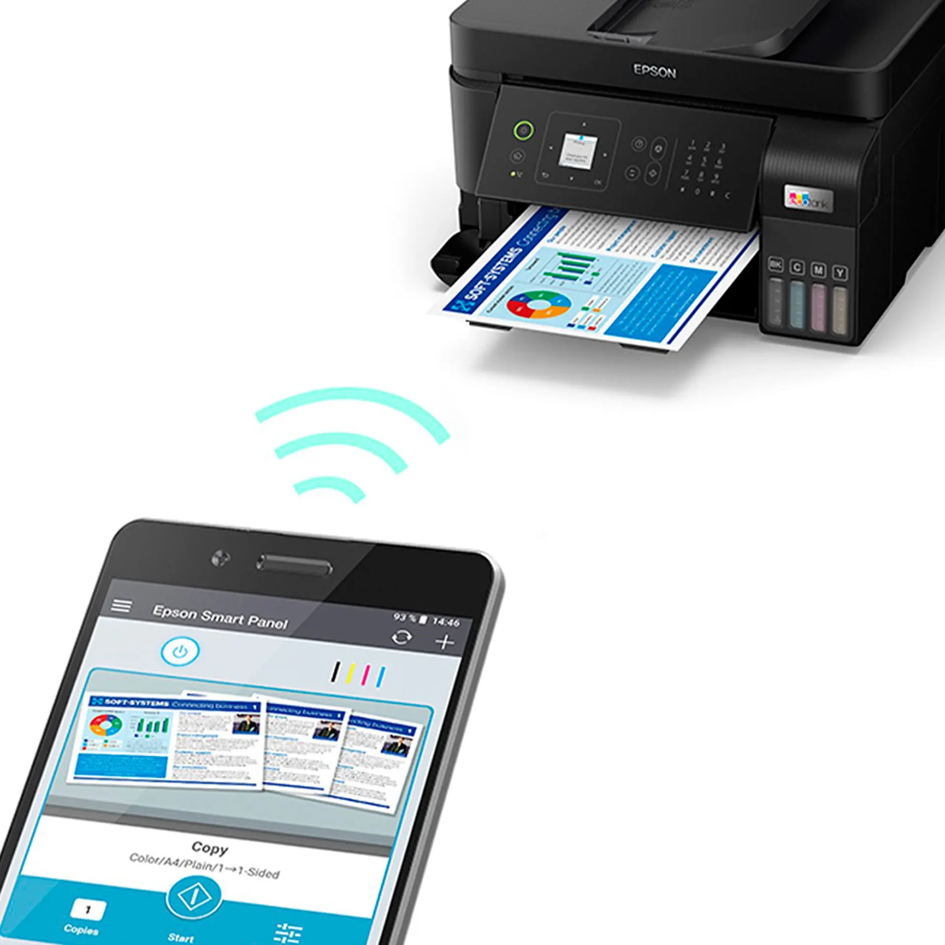 Impressora Multifuncional Jato de Tinta Epson Ecotank L5590 Wi-Fi - Preto - Bivolt