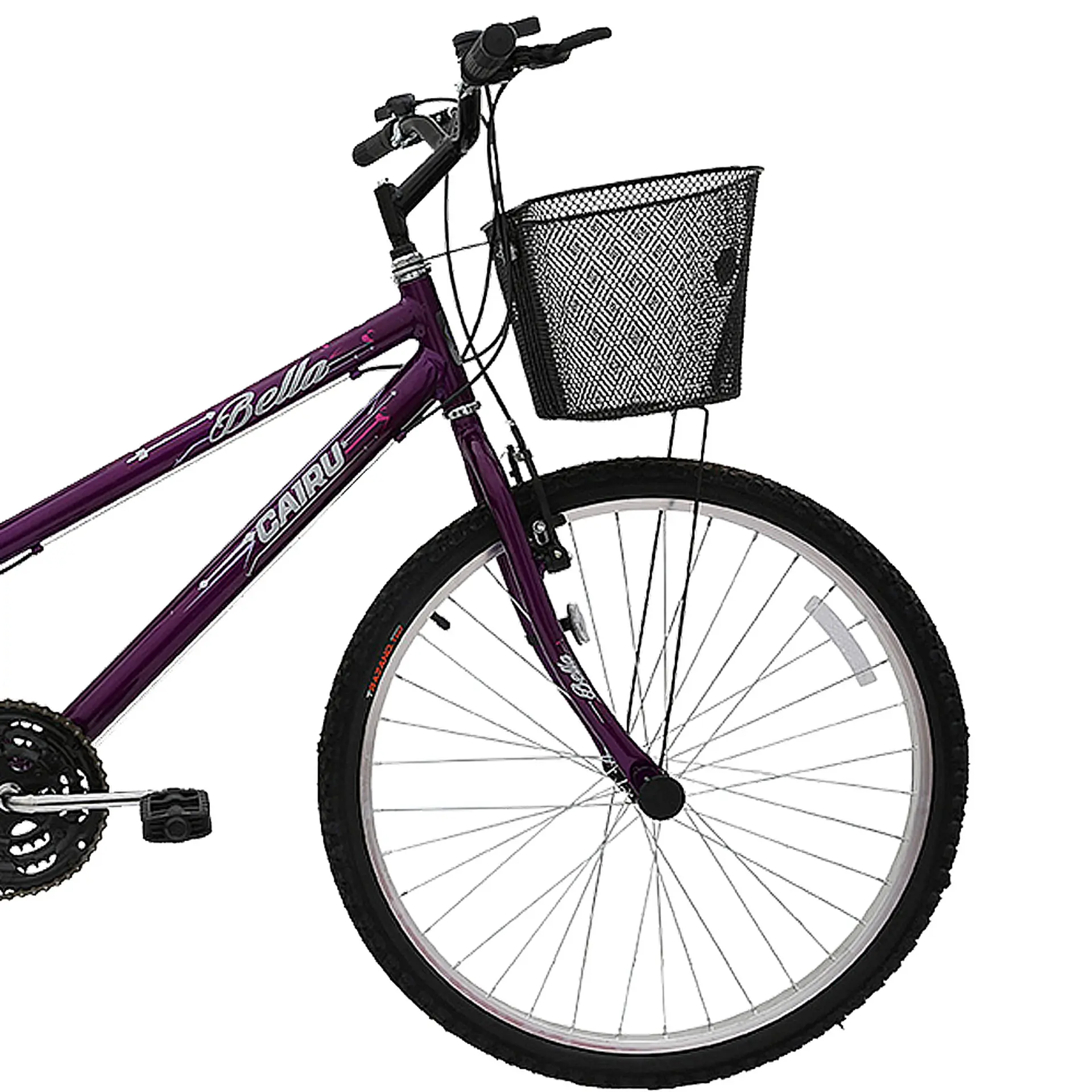 Bicicleta Aro 26 Cairu Bella 21 Marchas Freio V-Brake com Cestinha - Roxo
