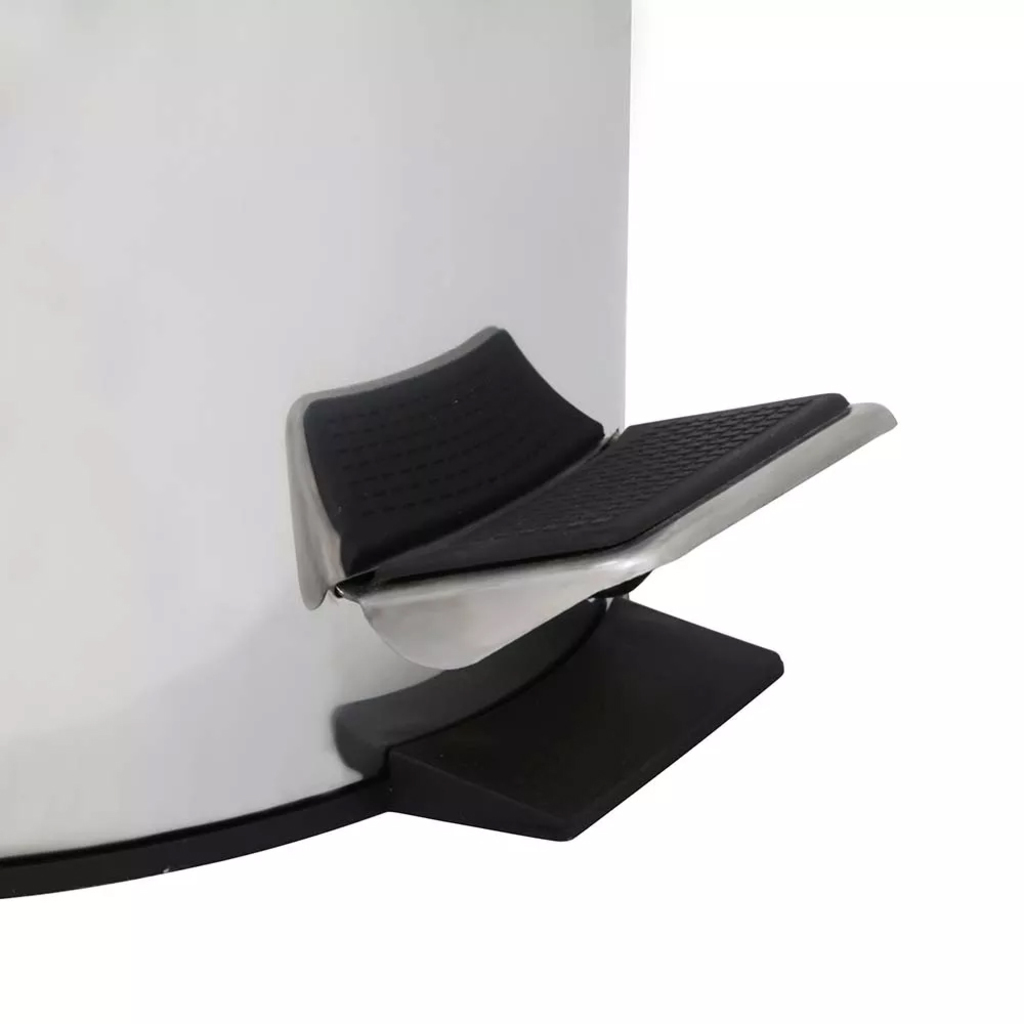 Lixeira de Aço Inox com Pedal Redonda 12 L Ágata