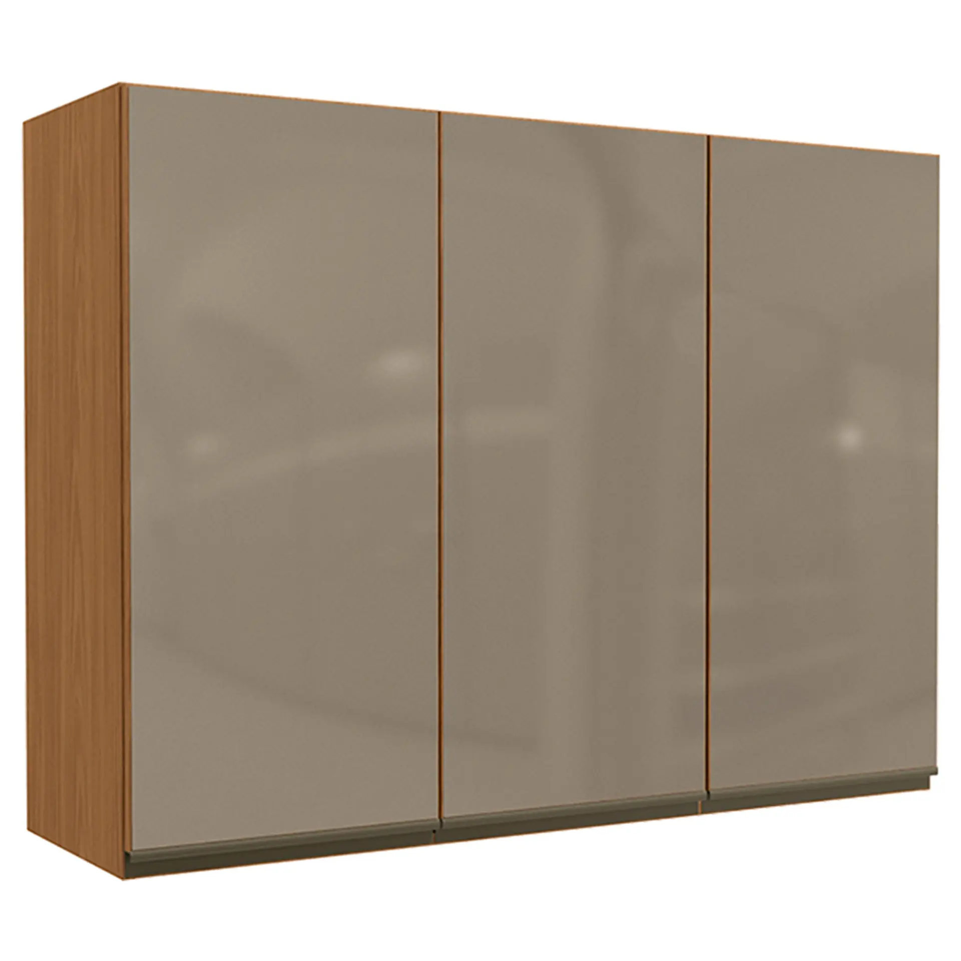 Armário Aéreo 3 Portas com Vidro 120cm MDP Maxxi Kappesberg - Canela