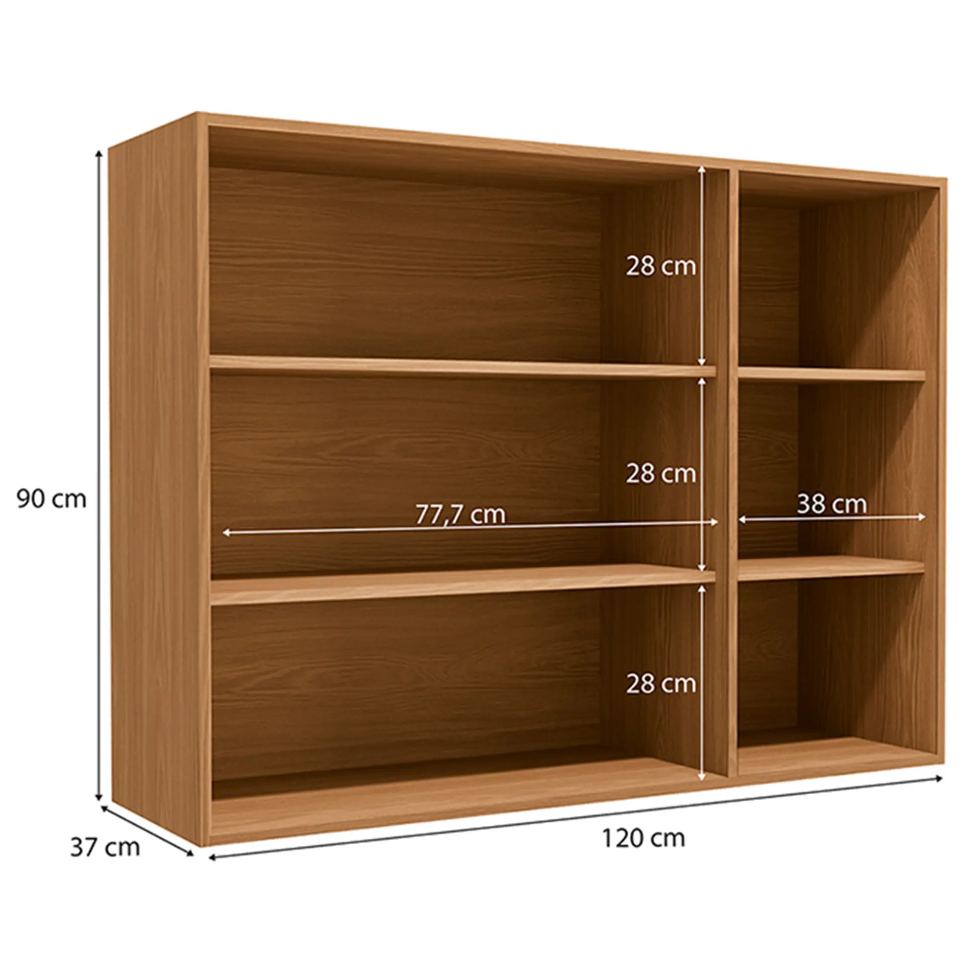 Armário Aéreo 3 Portas com Vidro 120cm MDP Maxxi Kappesberg - Canela