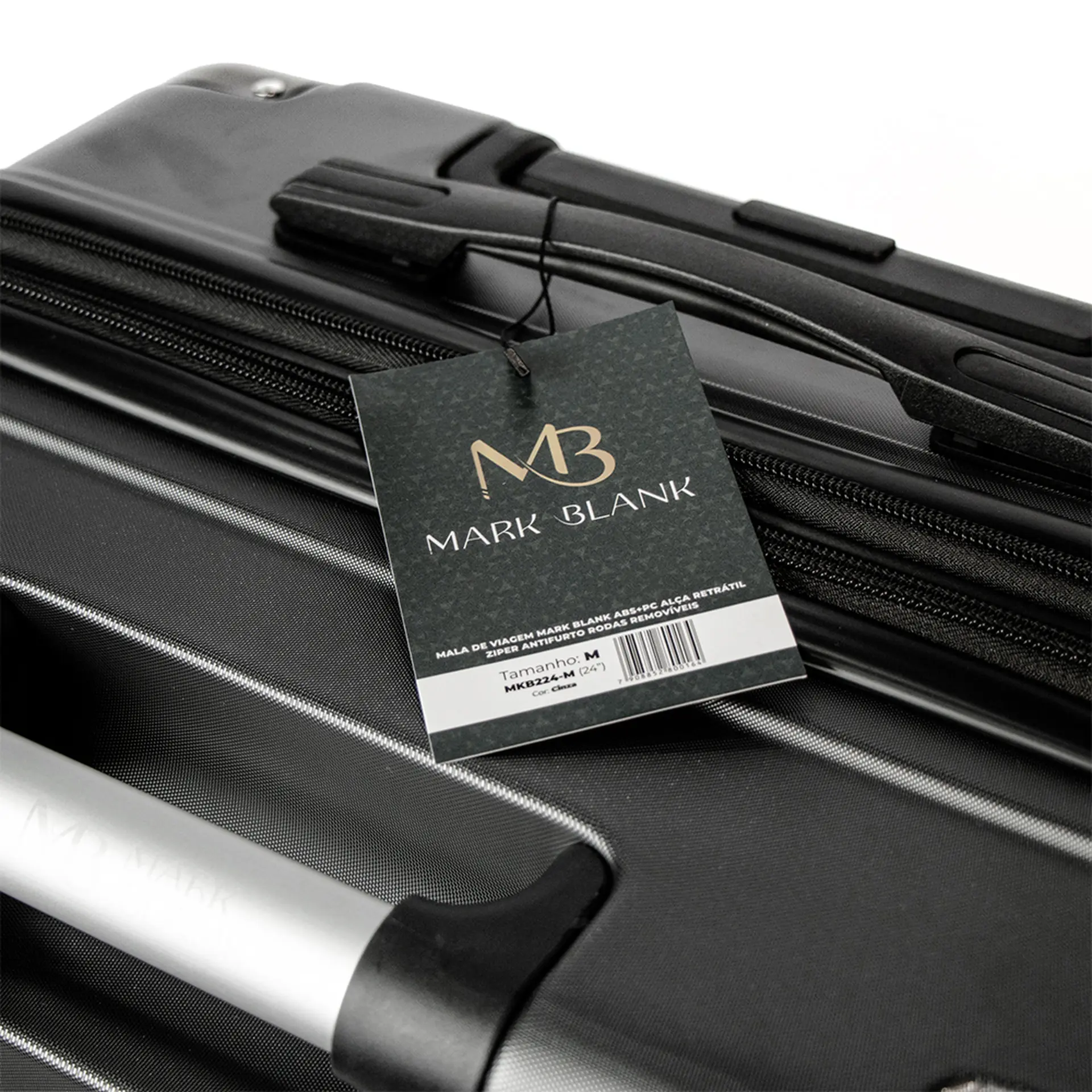 Conjunto de Mala de Viagem Mark Blank Policarbonato Expansível - Cinza