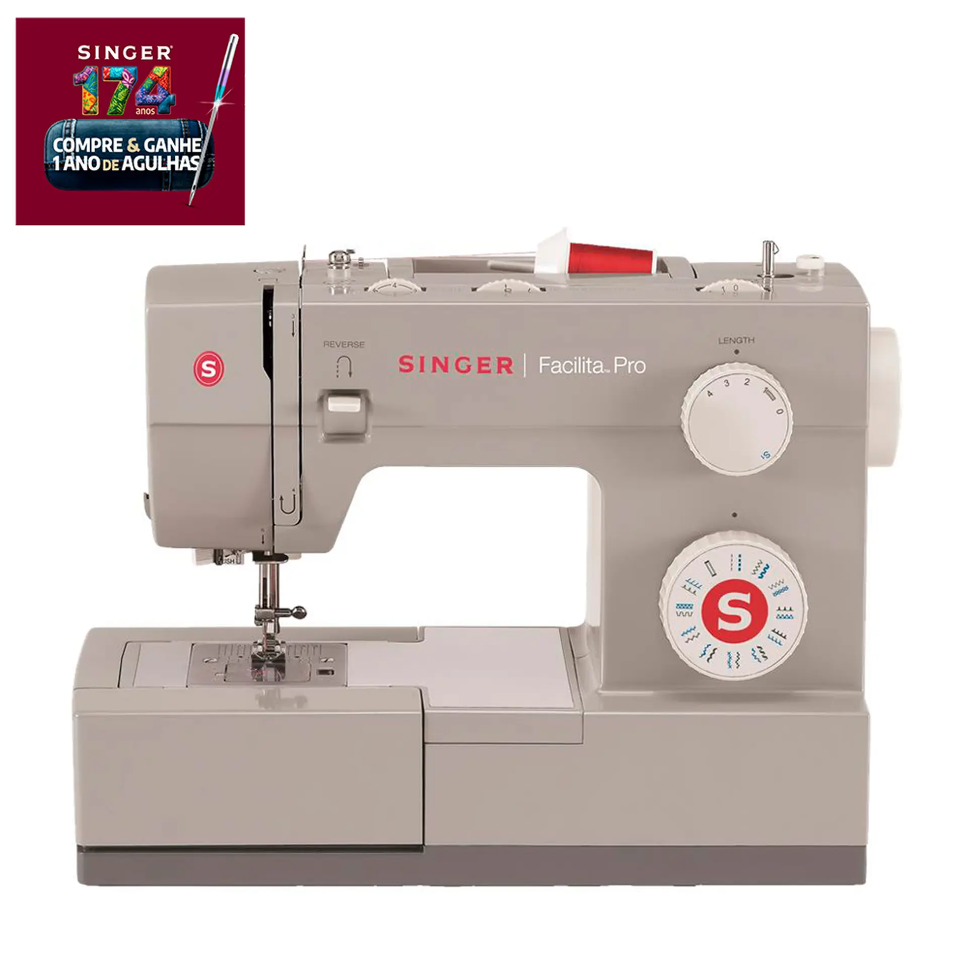 Máquina de Costura Singer Facilita Pro 4423 22 Pontos Base em Aço - Cinza - 110 Volts