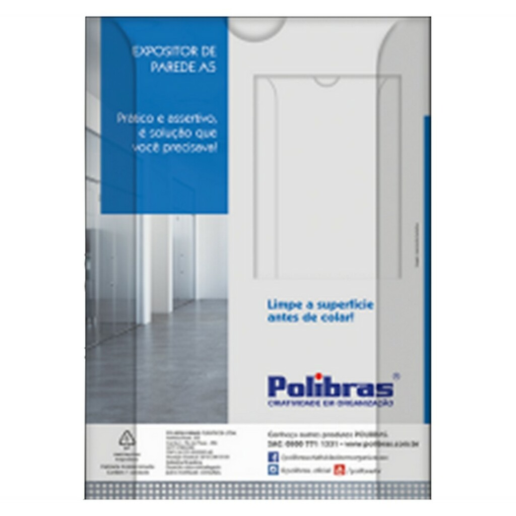 Porta Alvará A4 Vertical Cristal Polibras Unitário - 189117