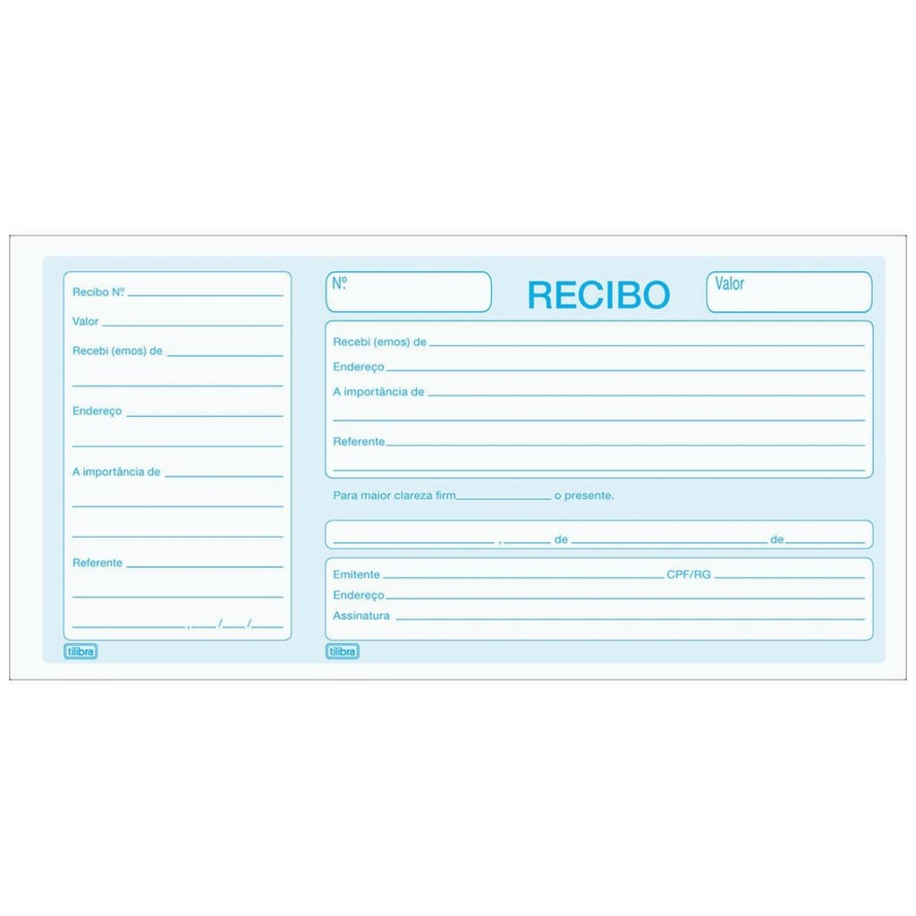 Recibo Comercial Tilibra com Canhoto 50 Folhas Grande
