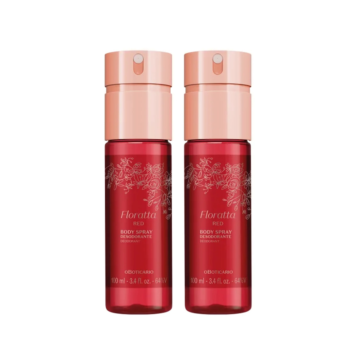 Combo Floratta Red: Body Spray Desodorante 2x100ml