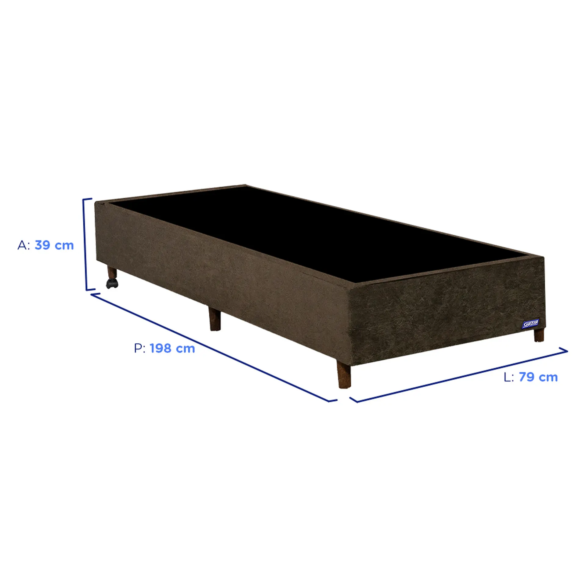 Base Cama Box Gazin Somie Suede Liso 27x79x198cm