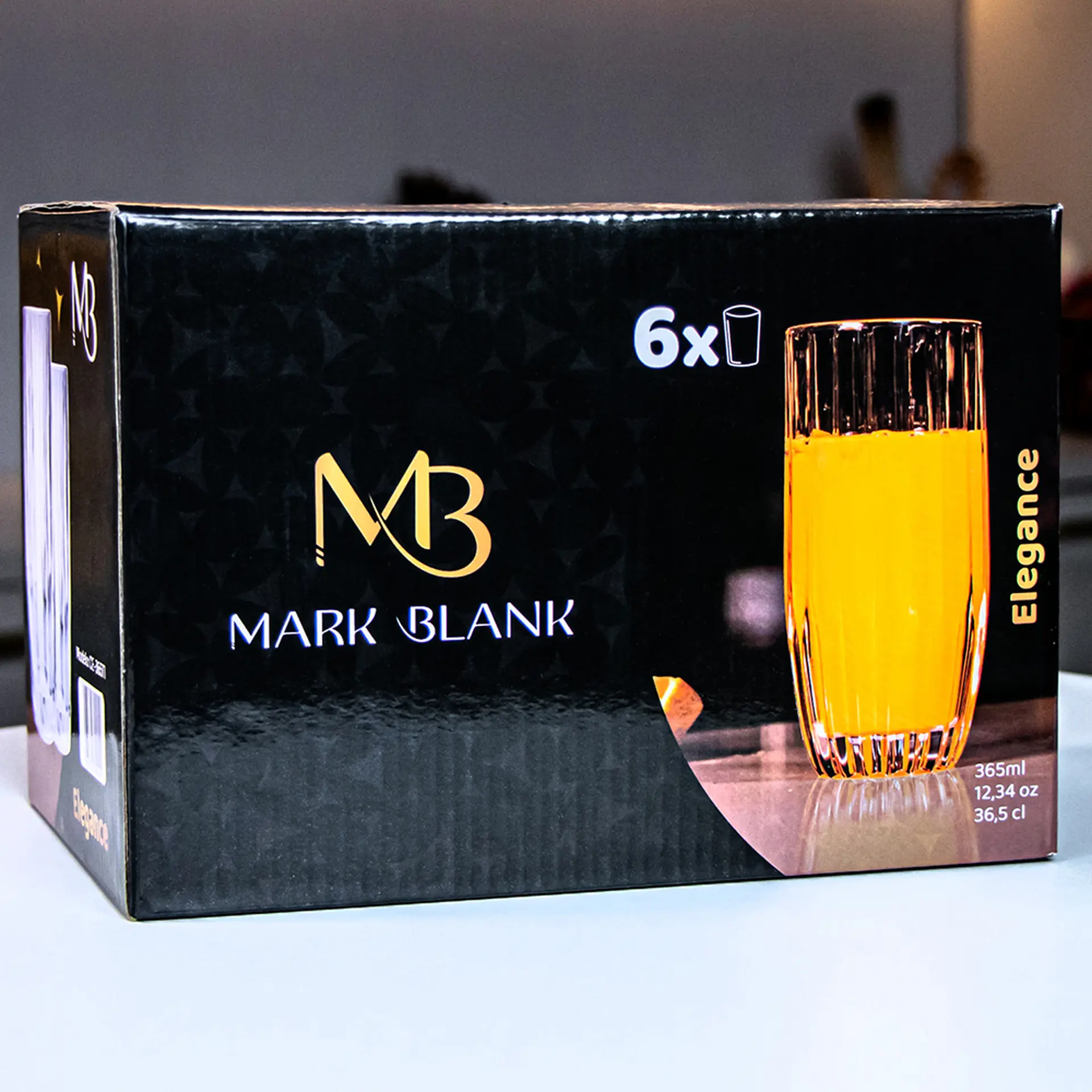 Conjunto de Copos 365ml 6 Peças Elegance Mark Blank