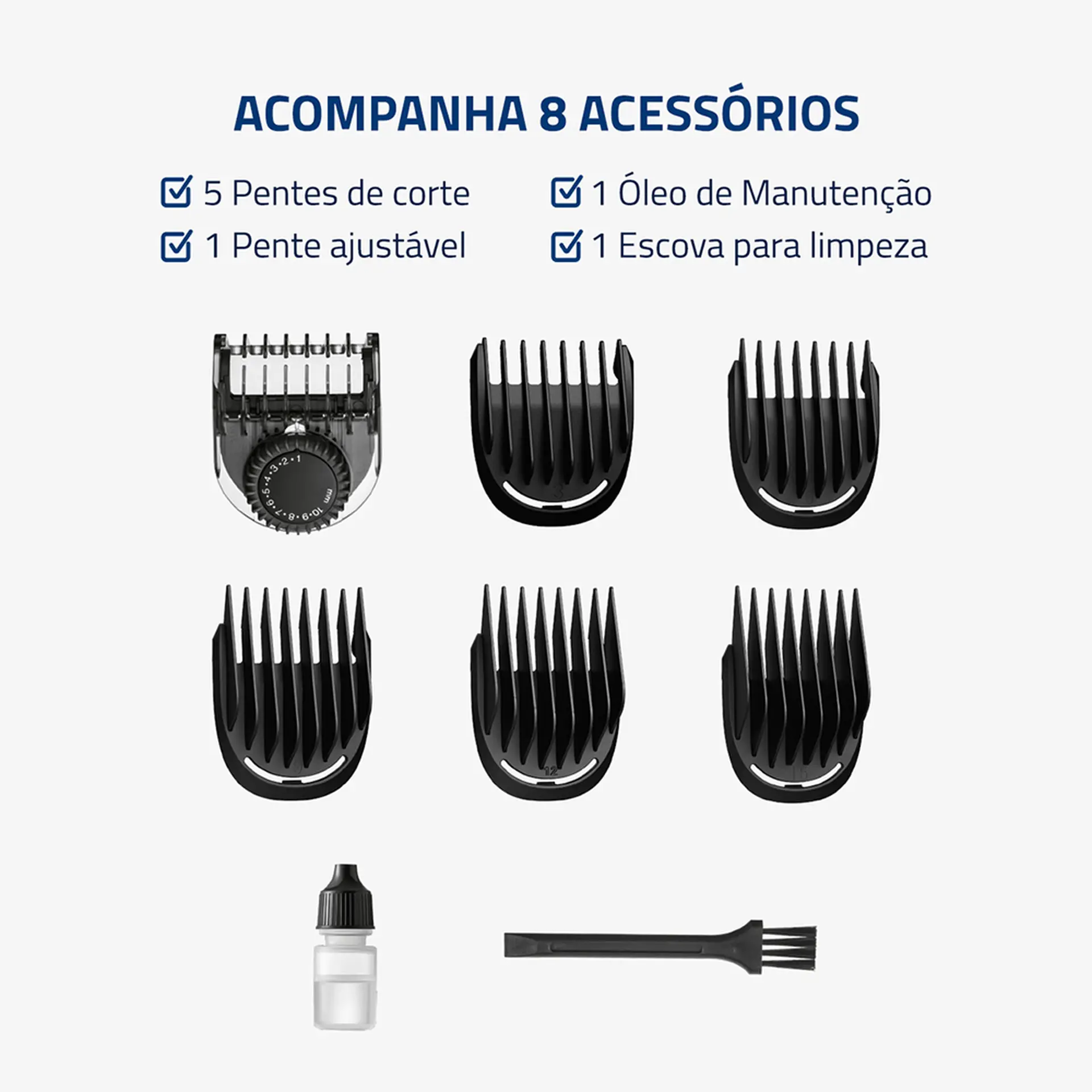 Aparador de Pelos Mondial Pratic Groom com 5 Pentes BG-09 - Preto - Bivolt