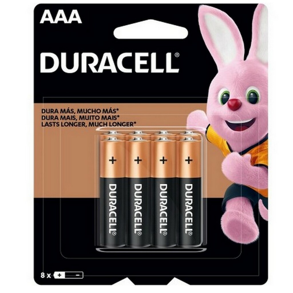 Pilha Alcalina AAA Duracell - MN2400B8/4439 - Blister com 8 Pilhas