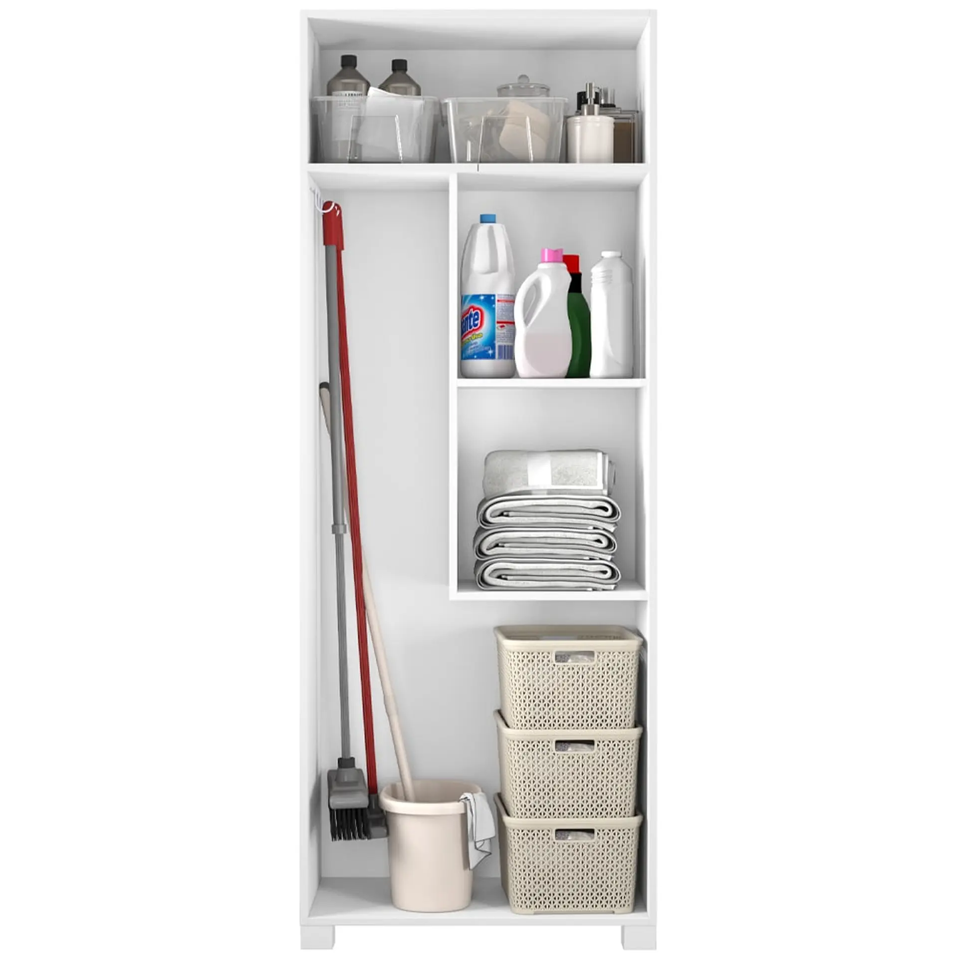 Armário Multiuso 2 Portas Bater 3 Prateleiras NT 4015 Notável - Branco