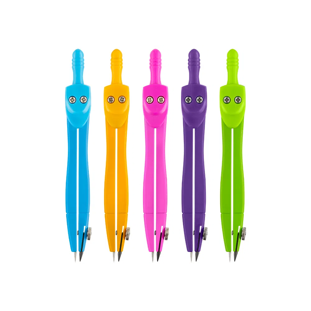 Compasso Escolar BRW em Metal Neon Sortido