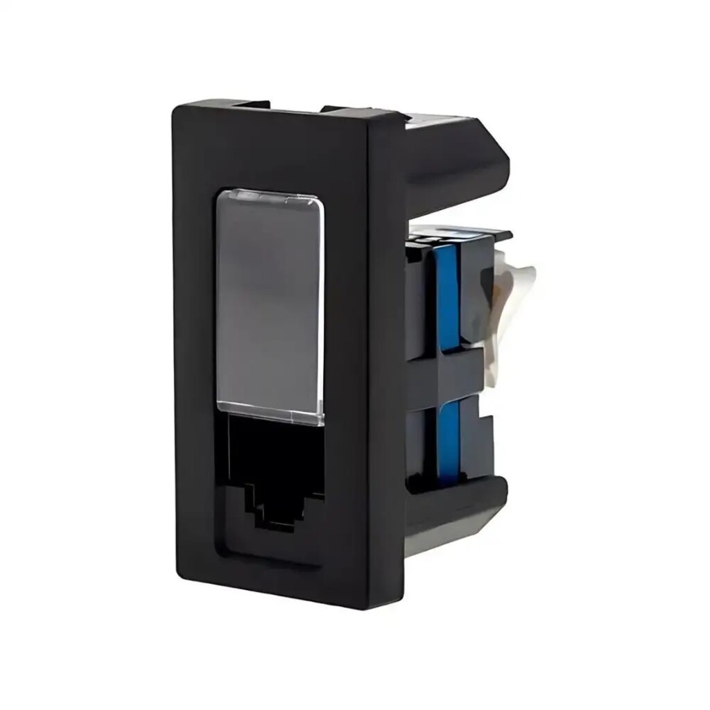 Tomada para RJ45 Cat.5e Lcs² Módulo Embutir Pial Plus+ I Legrand Preto - 615045PT - Autodecapáveis