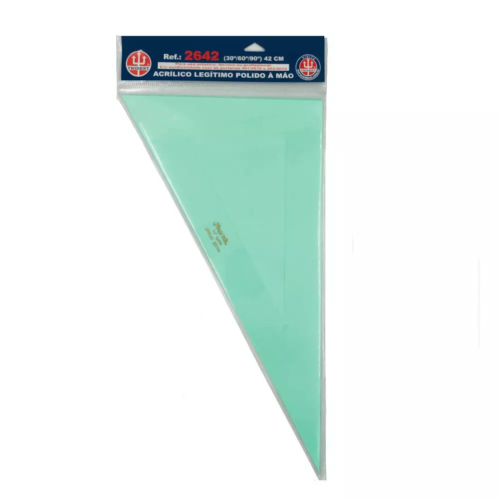 Esquadro Acrílico Trident 60x42 cm Transparente 2mm