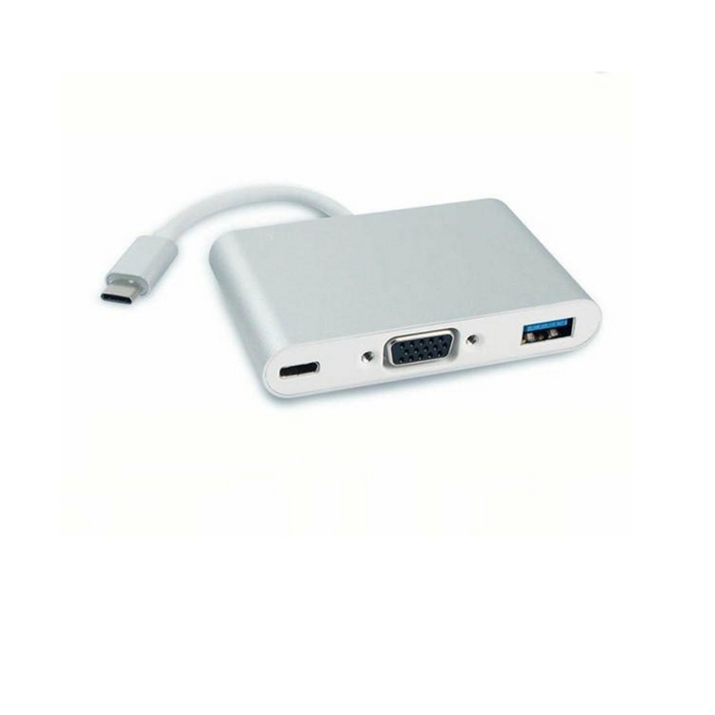 Conversor USB Type-C 3.1 Macho para VGA, USB 3.0, Type-C Fêmea F3 - JC-TYC-VGA31