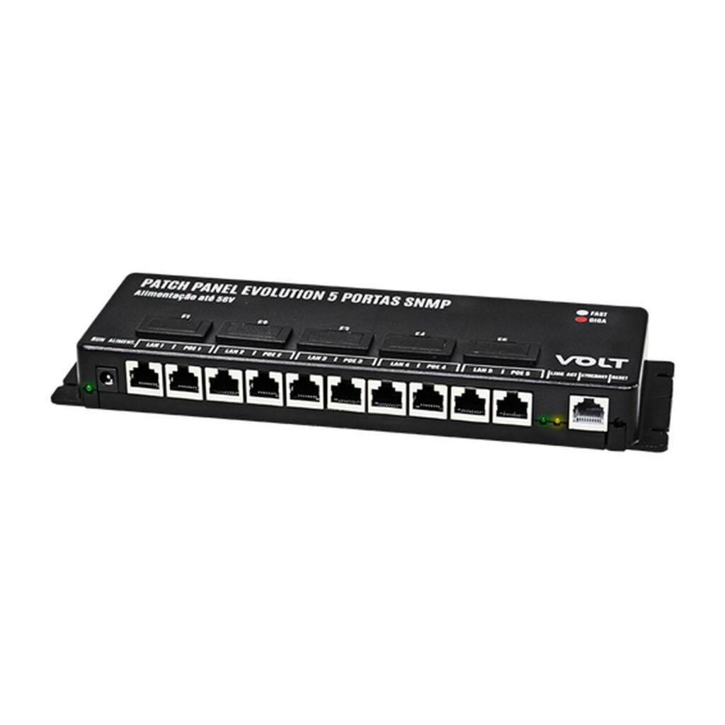 Patch Panel Gerenciável Volt 5 Portas 10/100/1000 com PoE até 48 Volts - 12.02.021