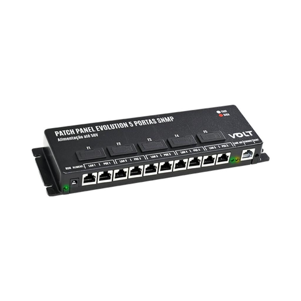Patch Panel Gerenciável Volt 5 Portas 10/100/1000 com PoE até 48 Volts - 12.02.021