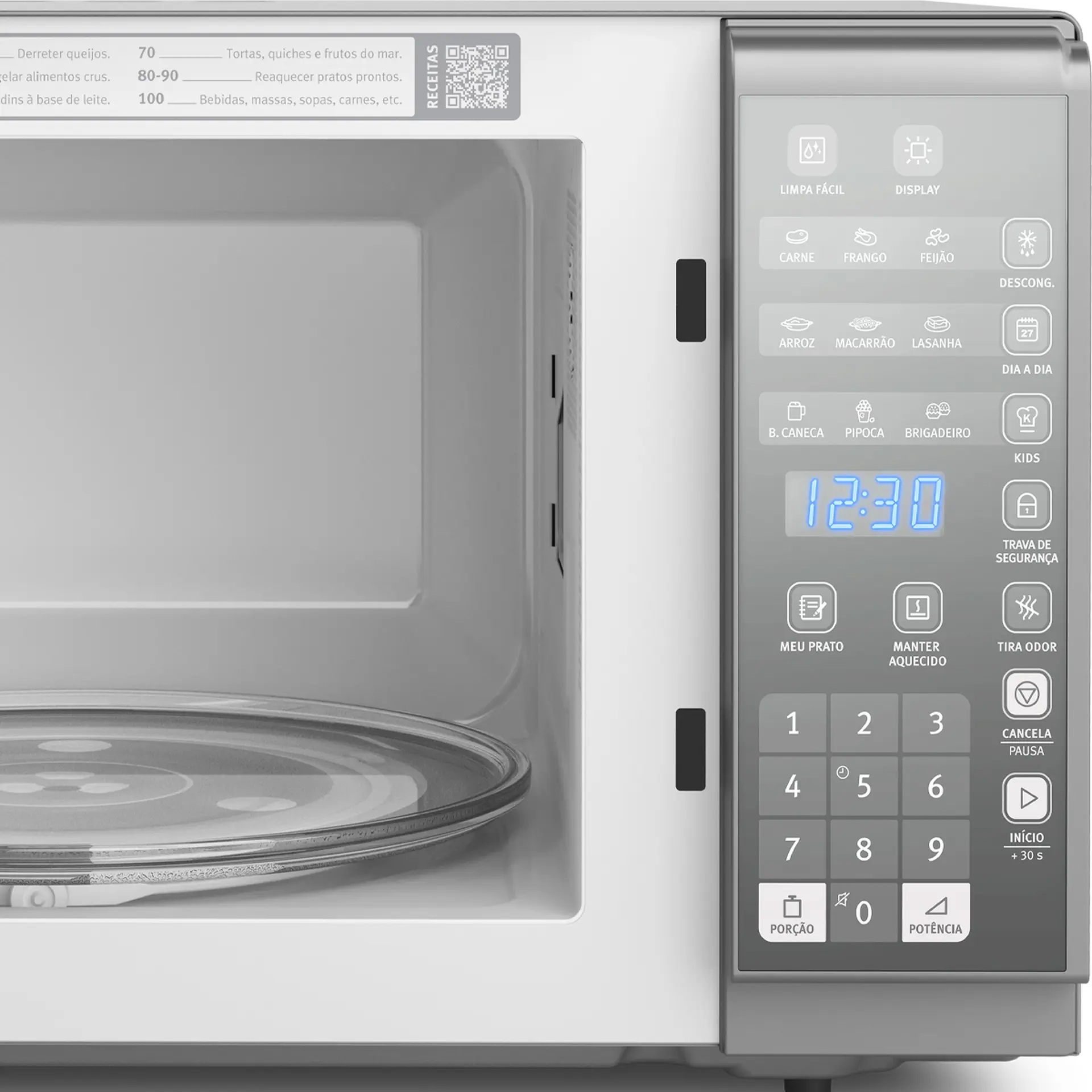 Micro-ondas Electrolux 31L 1500W Espelhado Painel integrado Tira Odor MI41S - Cinza - 220 Volts