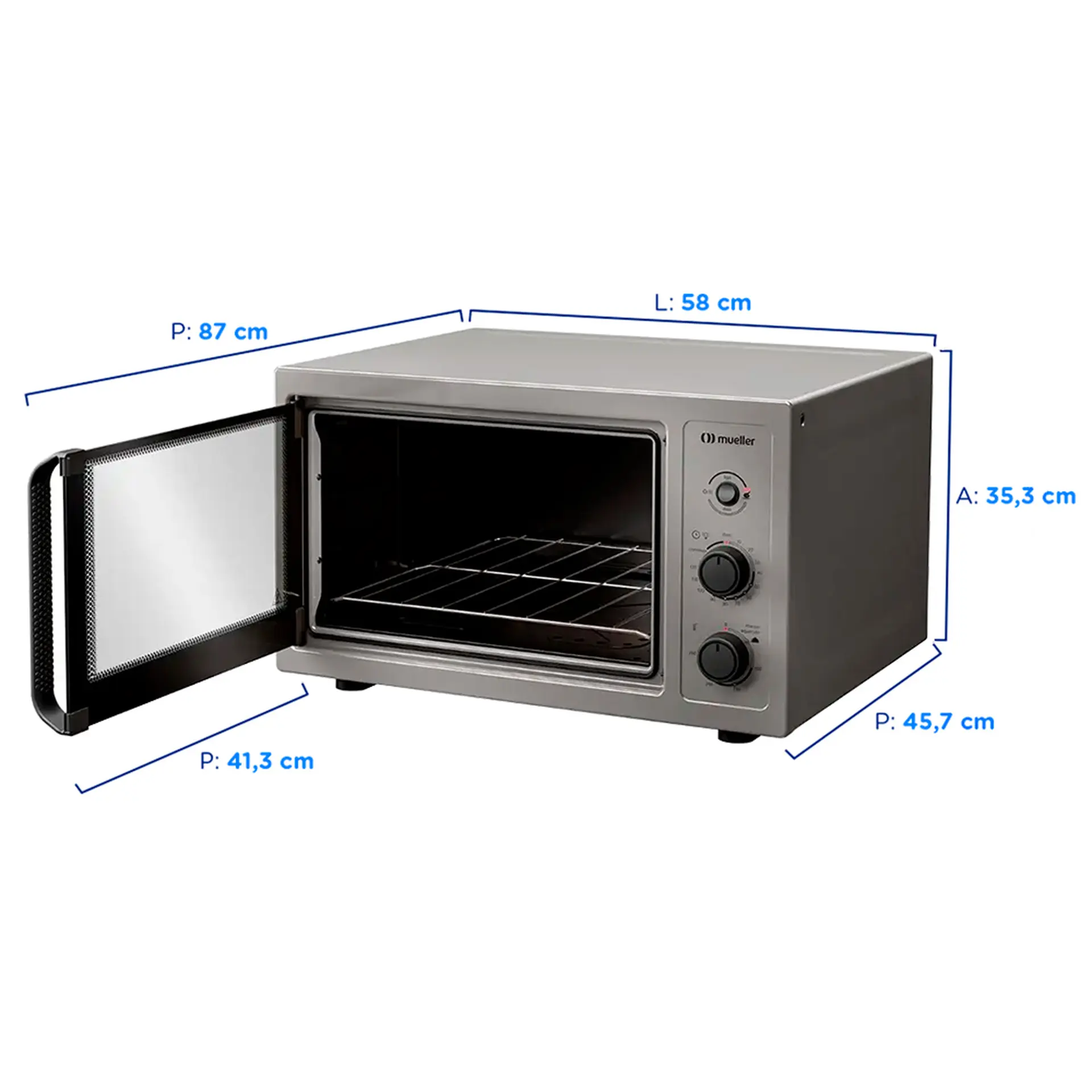Forno Elétrico de Bancada 50L Mueller MFB50B 1800W - Titanium - 110 Volts