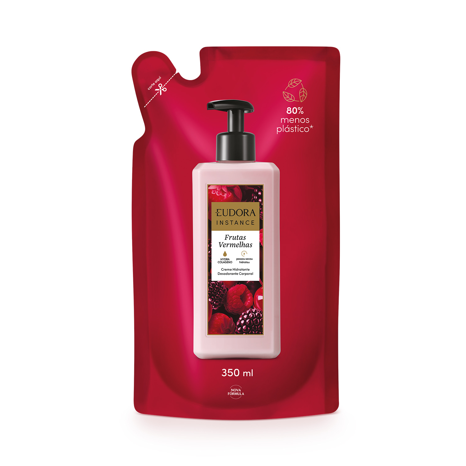 Refil Creme Hidratante Desodorante Corporal Instance Frutas Vermelhas 350ml