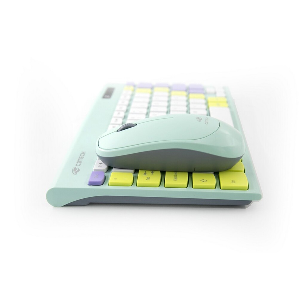 Kit Teclado + Mouse sem Fio Multimídia C3Tech 1200dpi Verde - K-W71GN