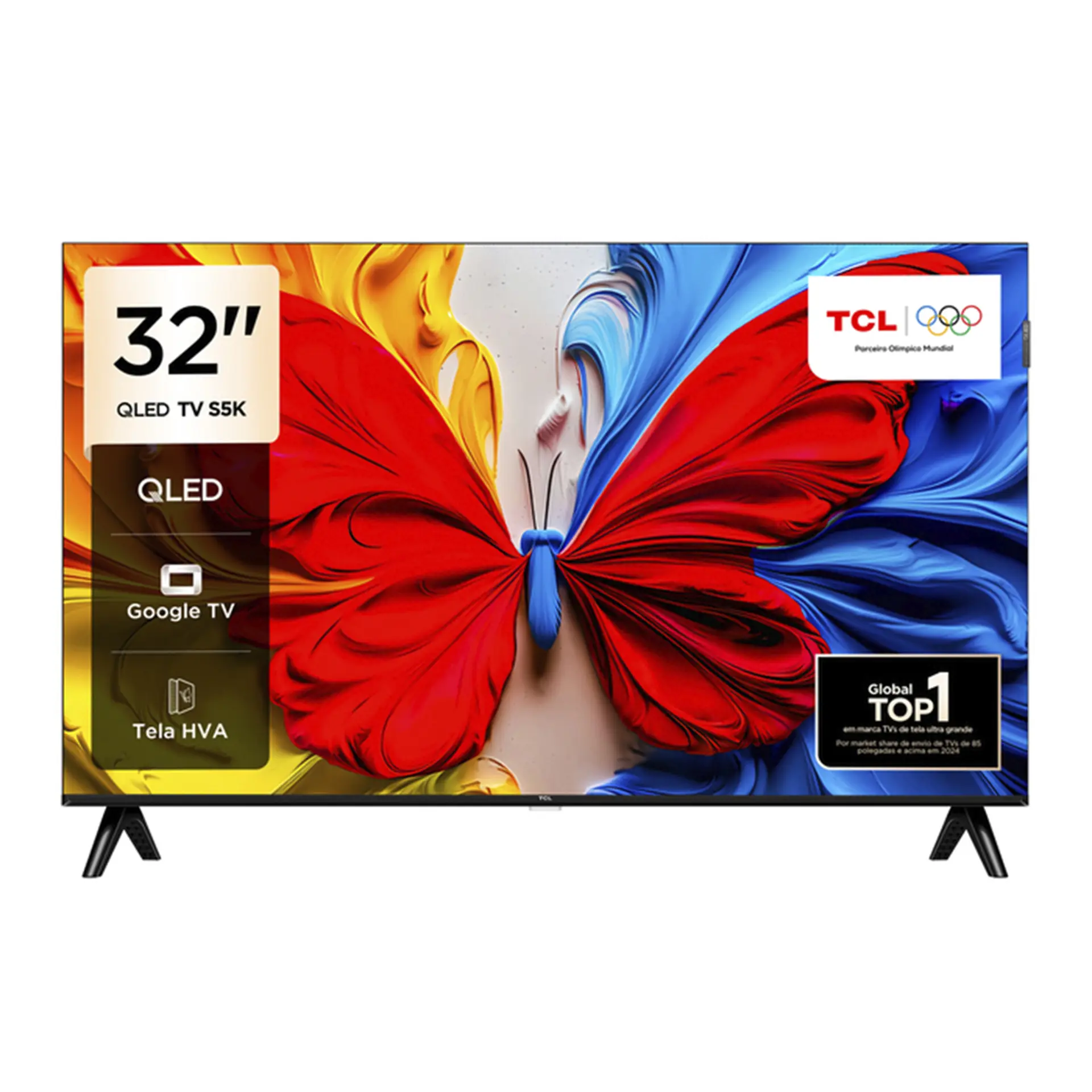 Smart TV TCL QLED 32" Full HD Google TV 32S5K
