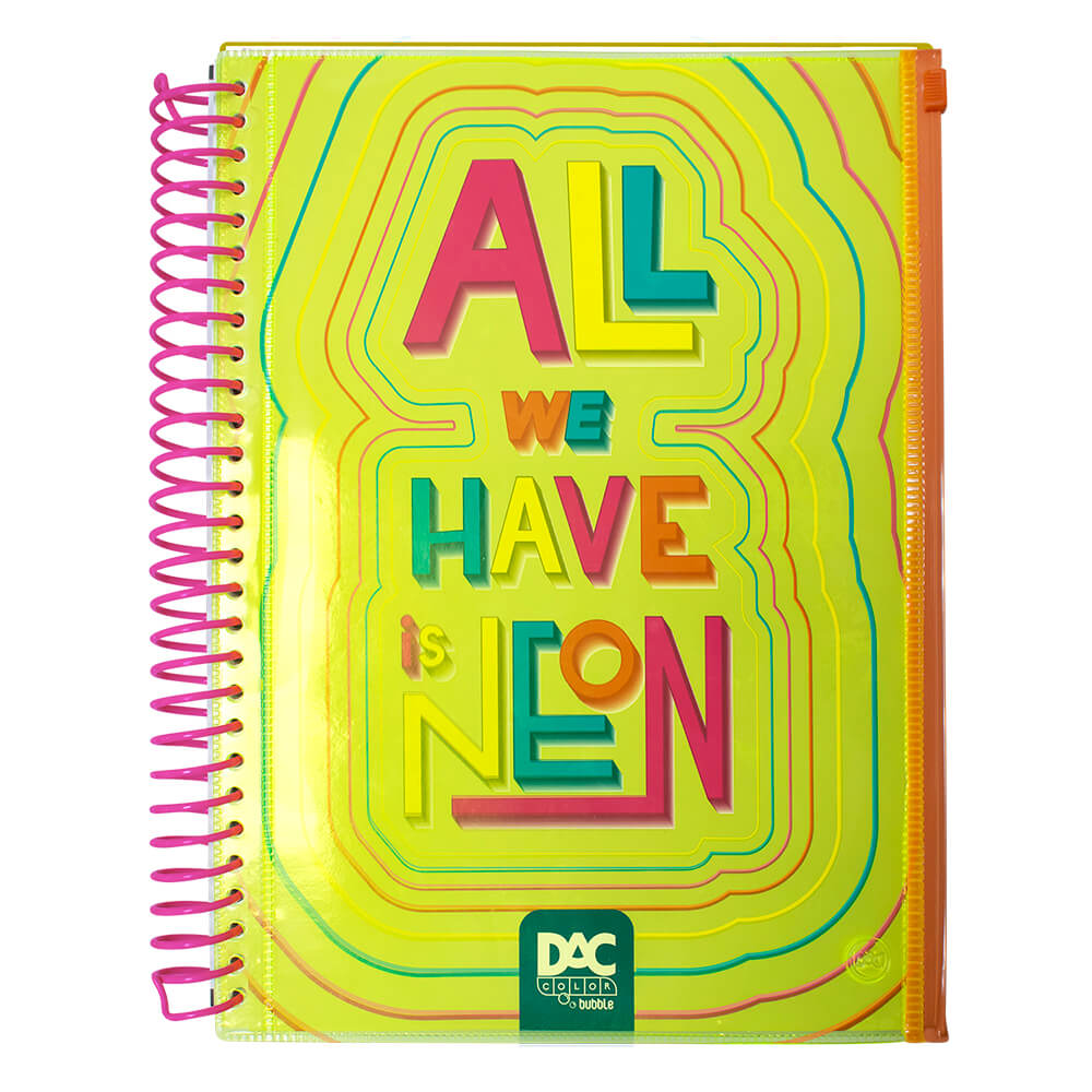 Caderno Universitário DAC Color Bubble 10 Matérias com Malote 160 Folhas