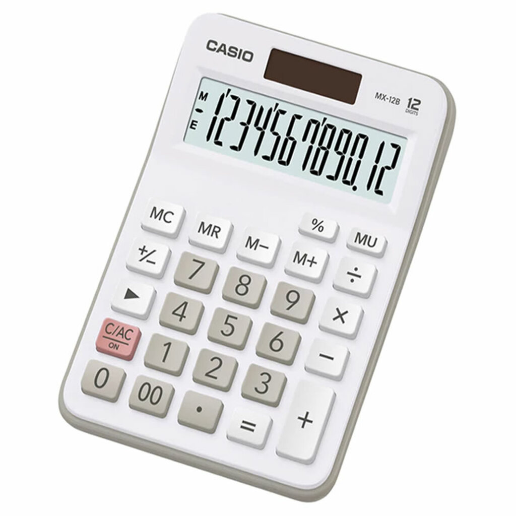 Calculadora Eletrônica de Mesa 12 Dígitos Branco Casio - Unitário - MX-12B-WE-W-DC