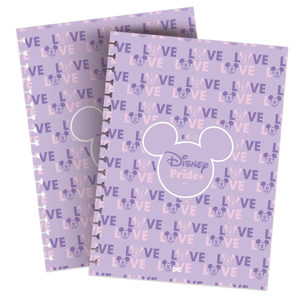 Caderno DAC Smart Universitário Disney Pride Mickey/ Minnie com Folhas Reposicionáveis 90g