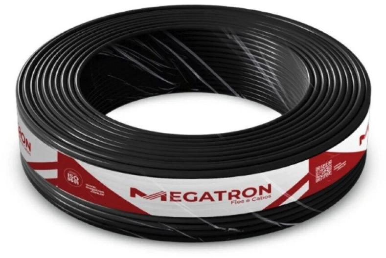 Cabo de Energia Flexível PP 2x1mm 500V Preto Megatron 9042 Rolo 100m