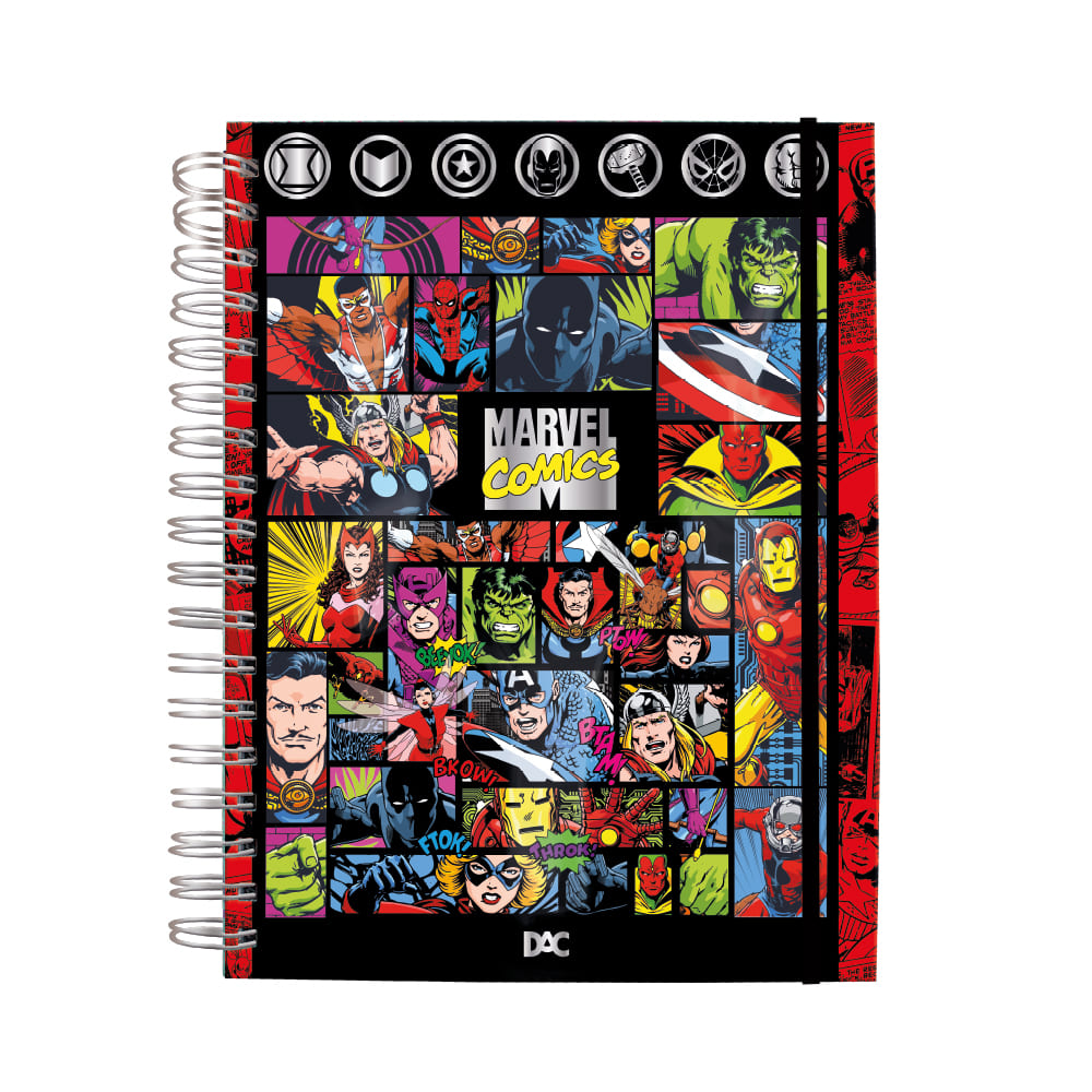 Caderno DAC Smart Universitário Marvel Comics com Folhas Reposicionáveis