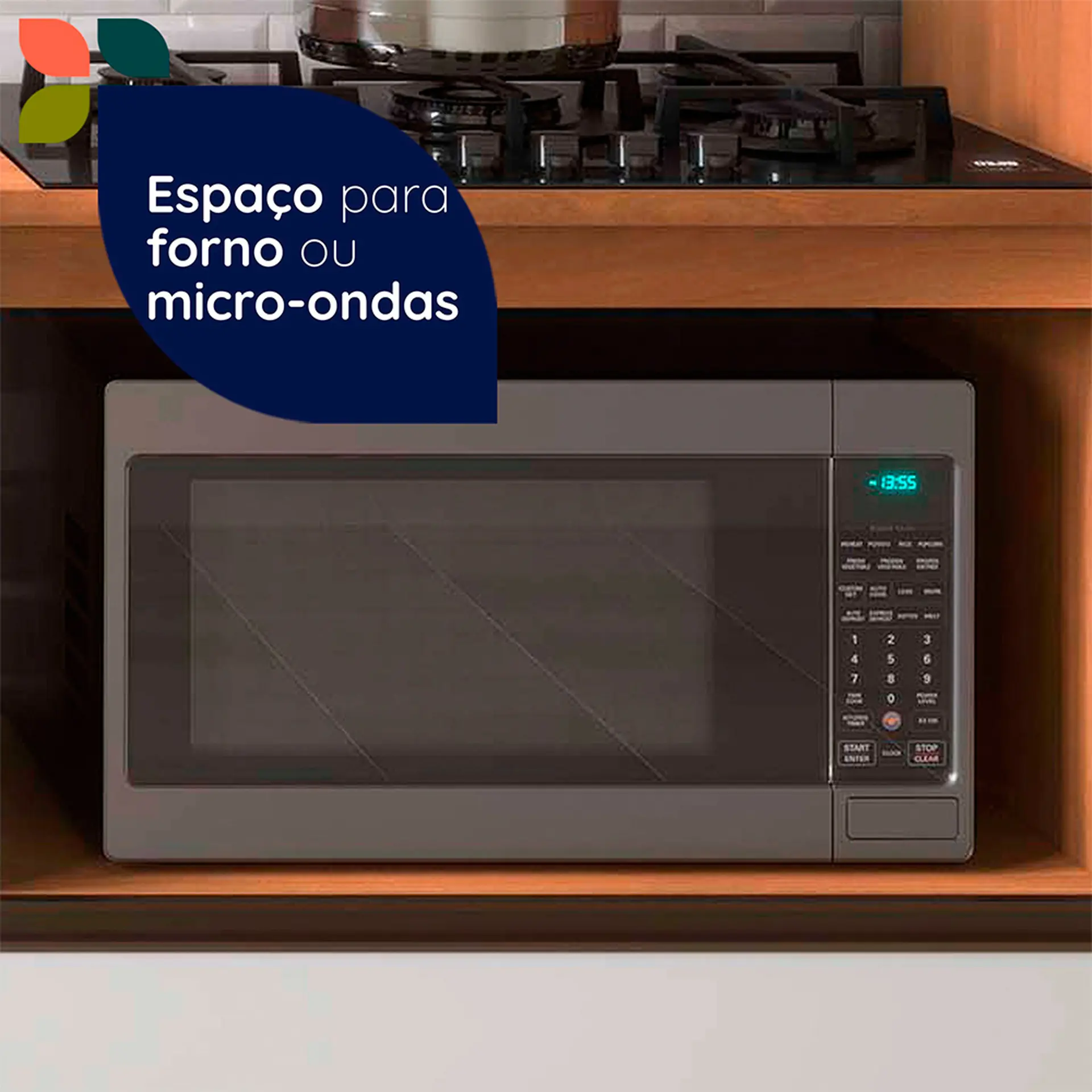 Balcão para Cooktop 1 Porta 1 Gaveta Macadamia Telasul - Freijo/Branco