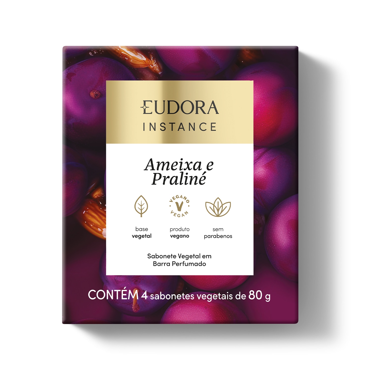 Sabonete Vegetal em Barra Perfumado Instance Ameixa e Praliné 4x80g v2