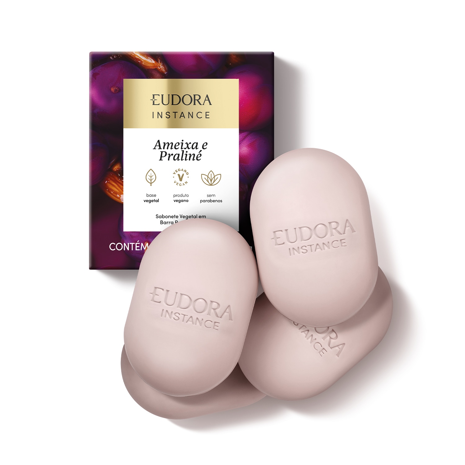 Sabonete Vegetal em Barra Perfumado Instance Ameixa e Praliné 4x80g v2