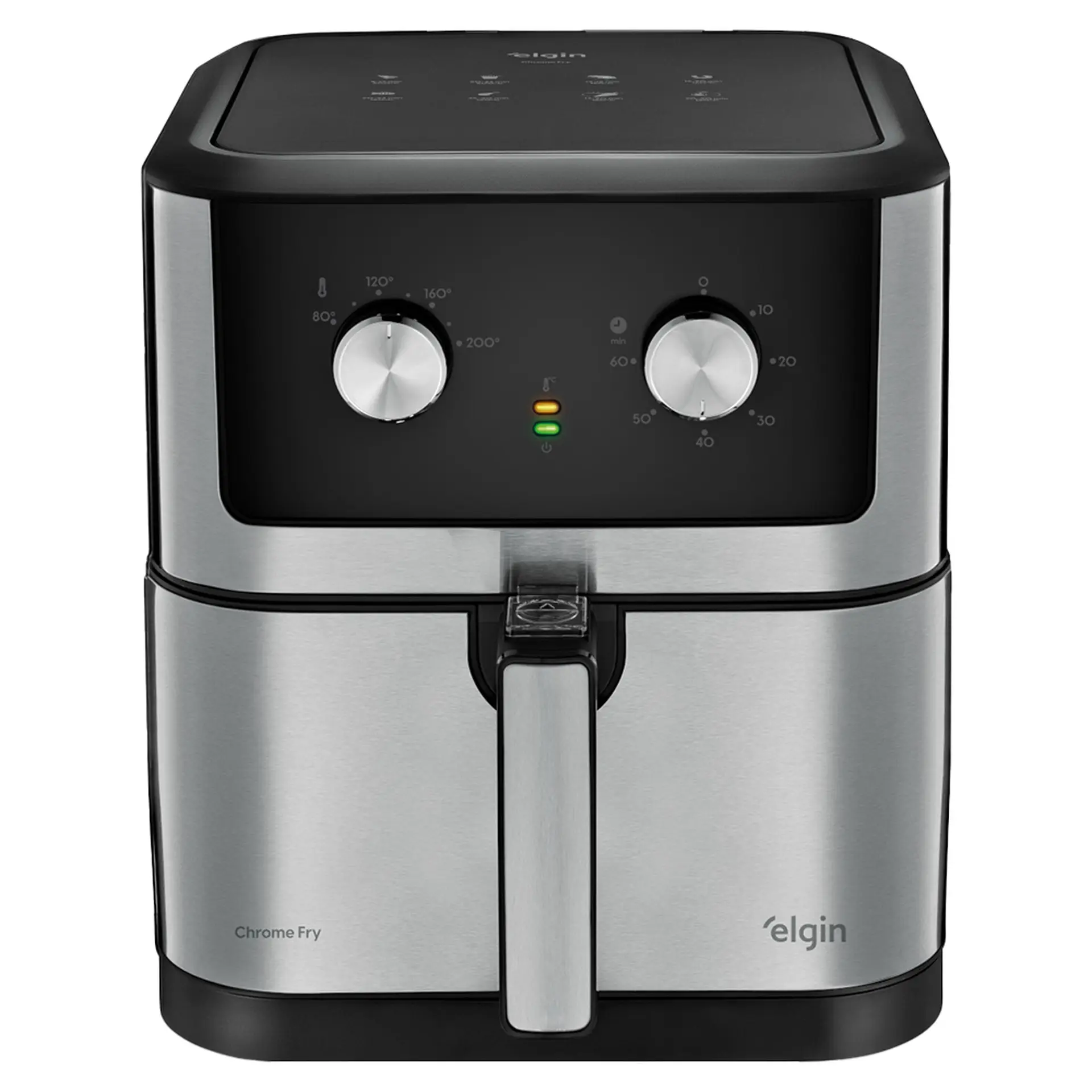 Fritadeira Elétrica Air Fryer Chrome Fry Elgin AFC80 8L 1900W - Preto/Inox - 110 Volts