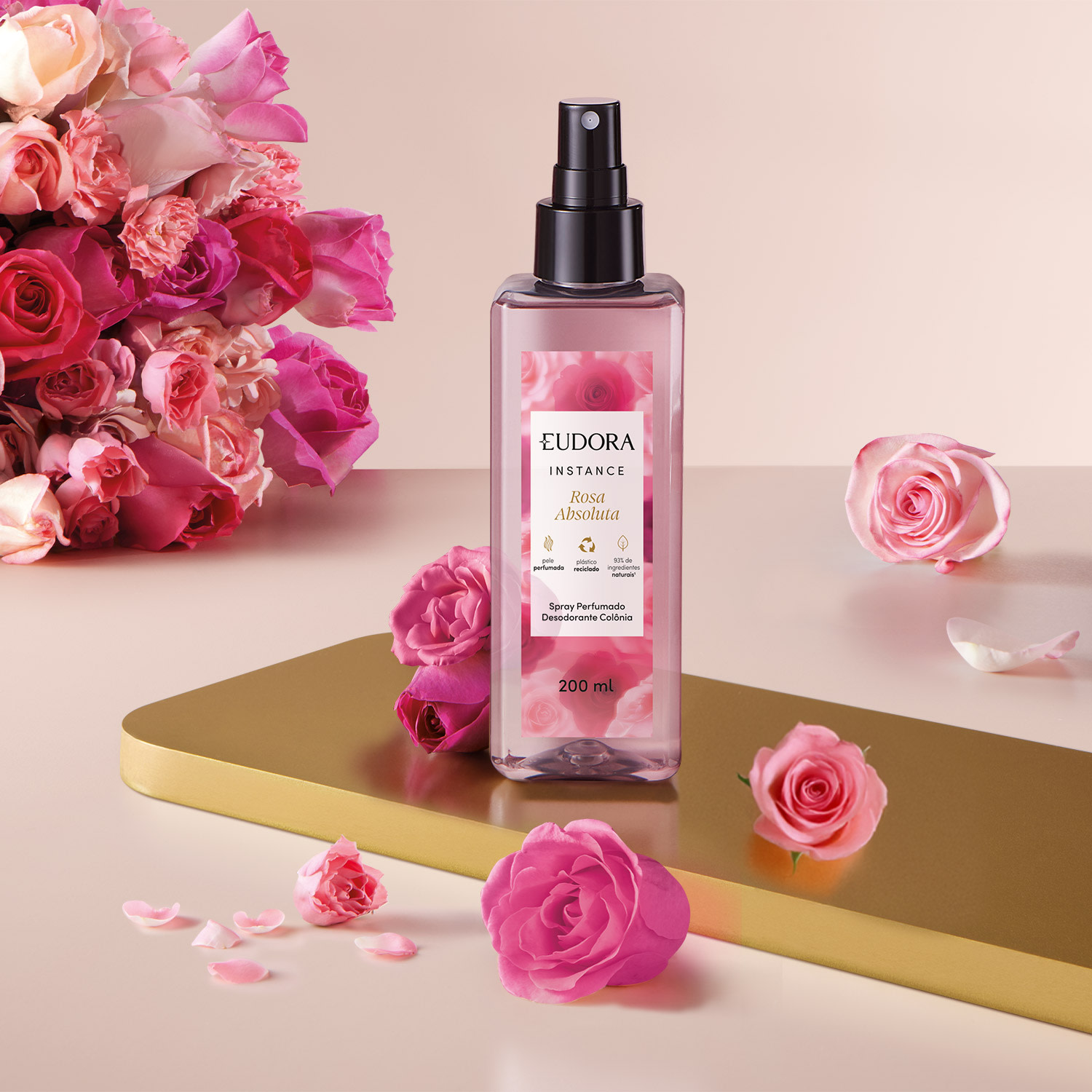 Spray Perfumado Desodorante Colônia Instance Rosa Absoluta 200ml