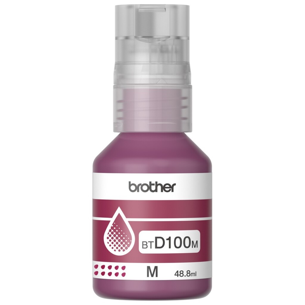Tinta para Cartucho Brother Magenta Original - BTD100M -  5.000 páginas para DCP-T230, DCP-T430W, DCP-T436W, DCP-T530DW, DCP-T730DW e DCP-T830DW