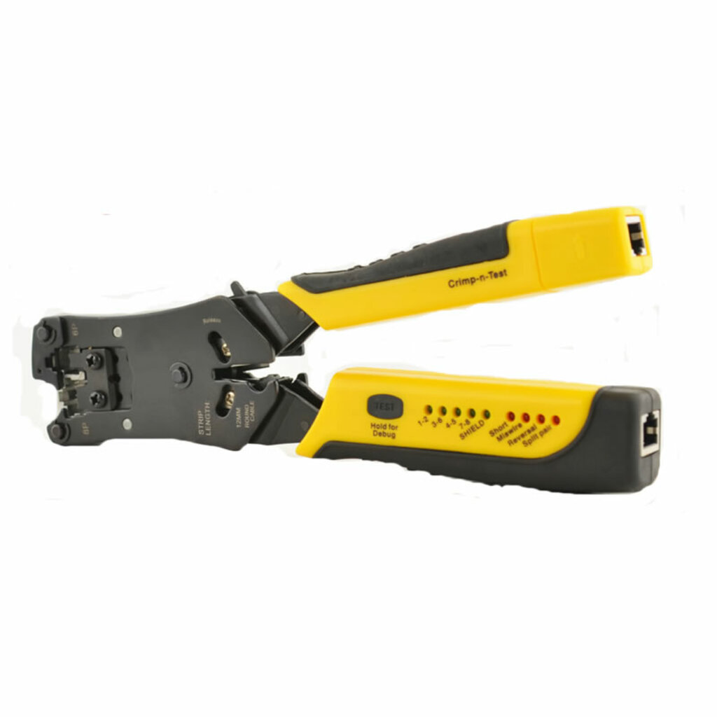 Alicate para Crimpar Hikari RJ11/12/45 com Testador de Cabo Rede - HK-305