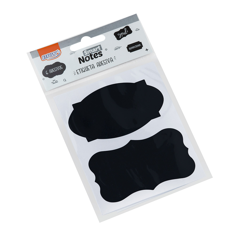 Etiqueta Adesivo BRW Lousa com 6 Unidades Sortido