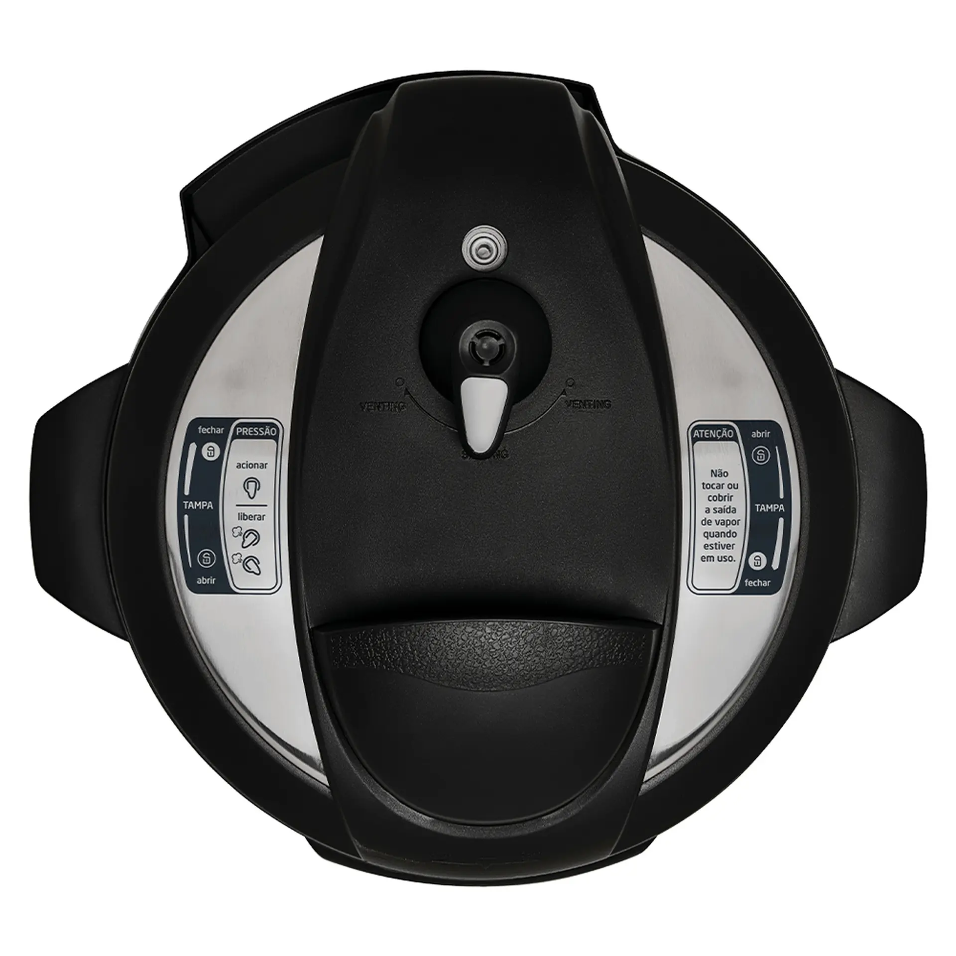 Panela Elétrica de Pressão Midea Liva 6L Timer e Display Digital PPA7 - Inox/Preto - 110 Volts