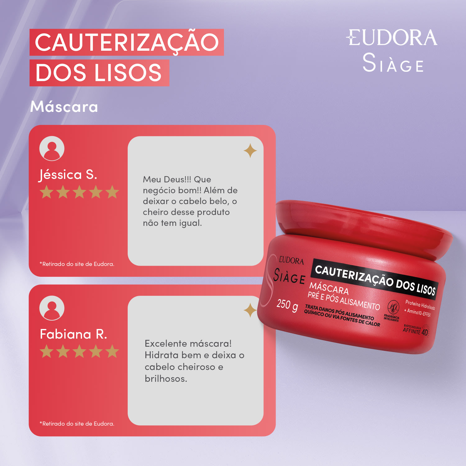 Máscara Capilar Siàge Cauterização dos Lisos 250g