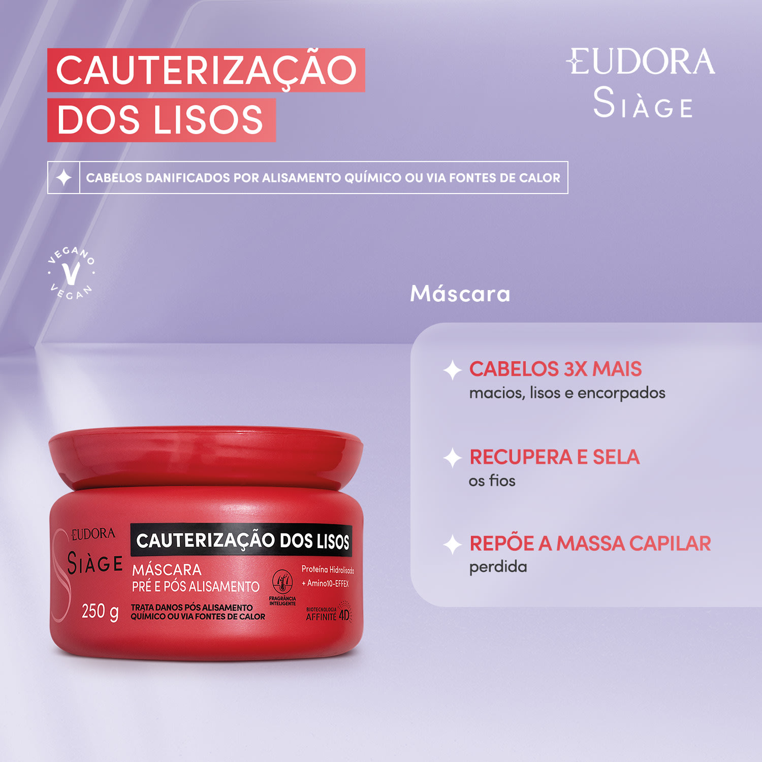 Máscara Capilar Siàge Cauterização dos Lisos 250g