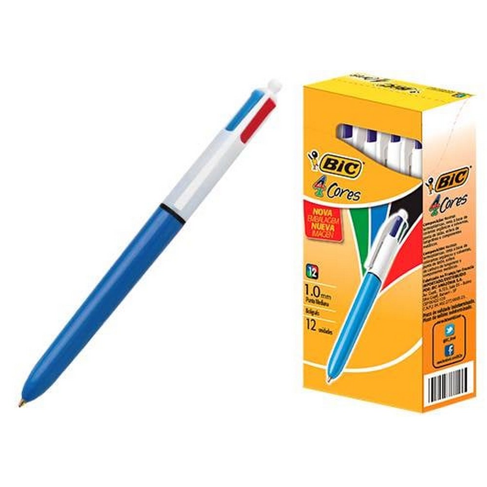 Caneta Esferográfica 1.0mm Média Retrátil 4 em 1 Bic Caixa 12 Unidades 68721