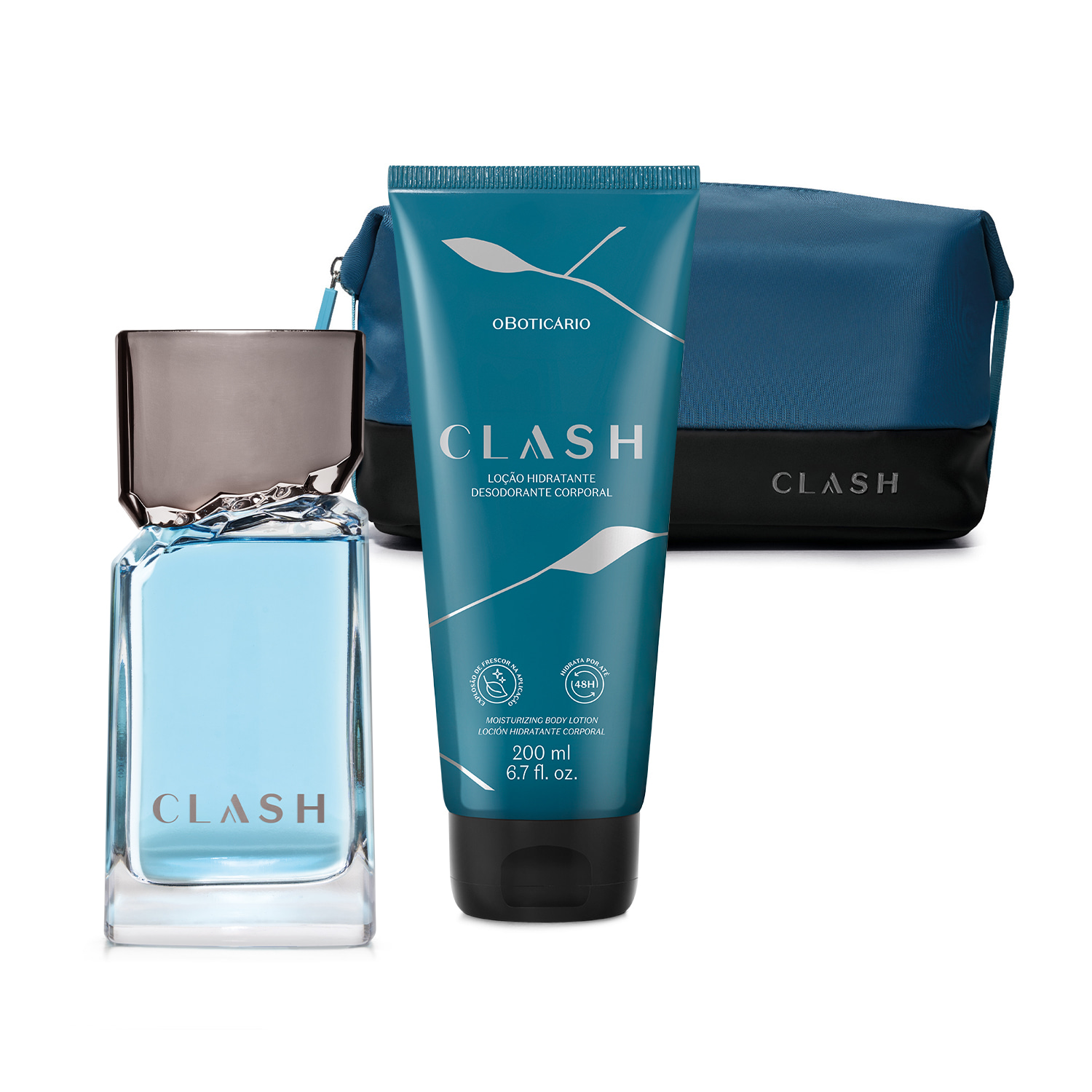 Combo Clash: Desodorante Colônia 100ml + Loção Desodorante 200ml + Nécessarie