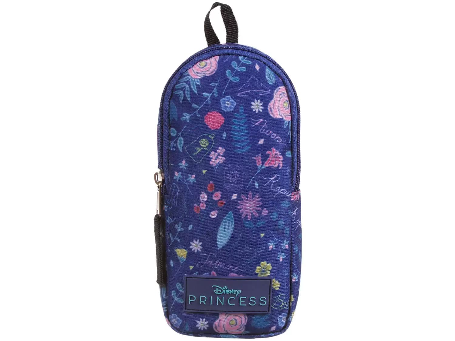 Estojo Escolar DMW Soft Princesas Florido com Elástico Azul