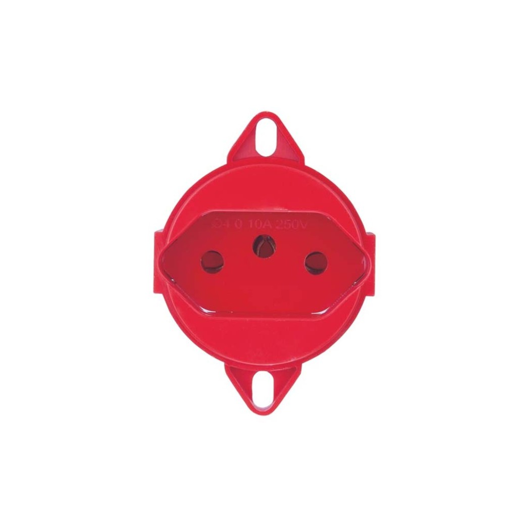 Tomada Modulo 2 Pinos + Terra 10A Vermelho Tramontina - 57111/087